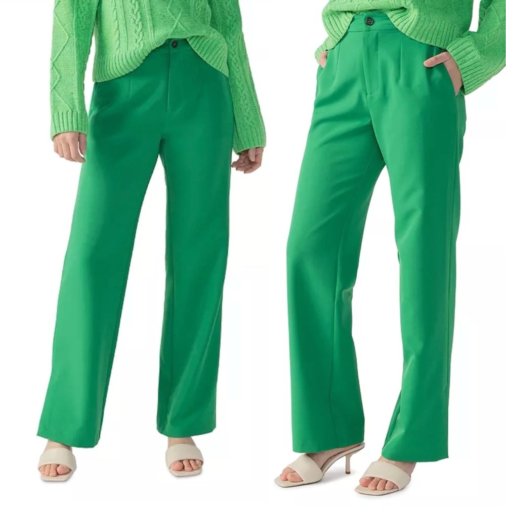 Sanctuary Noho Kelly Green Trouser Professional Side Slit Pant 14W NWT